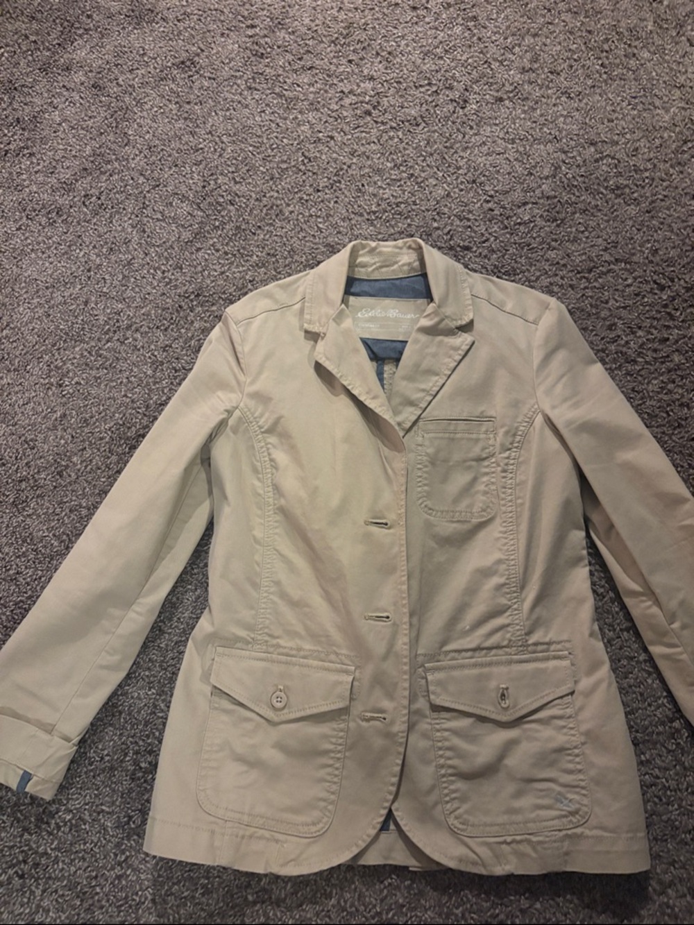 Eddie Bauer Women's Light Khaki Casual Blazer Jacket
